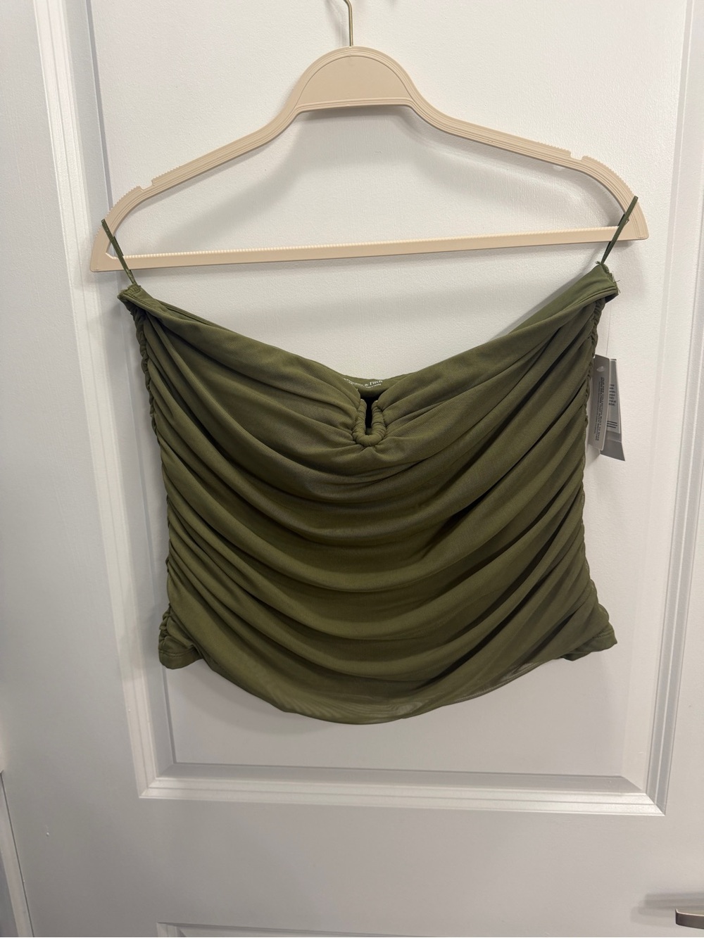 Abercrombie & Fitch Bra Free collection Olive Green strapless top